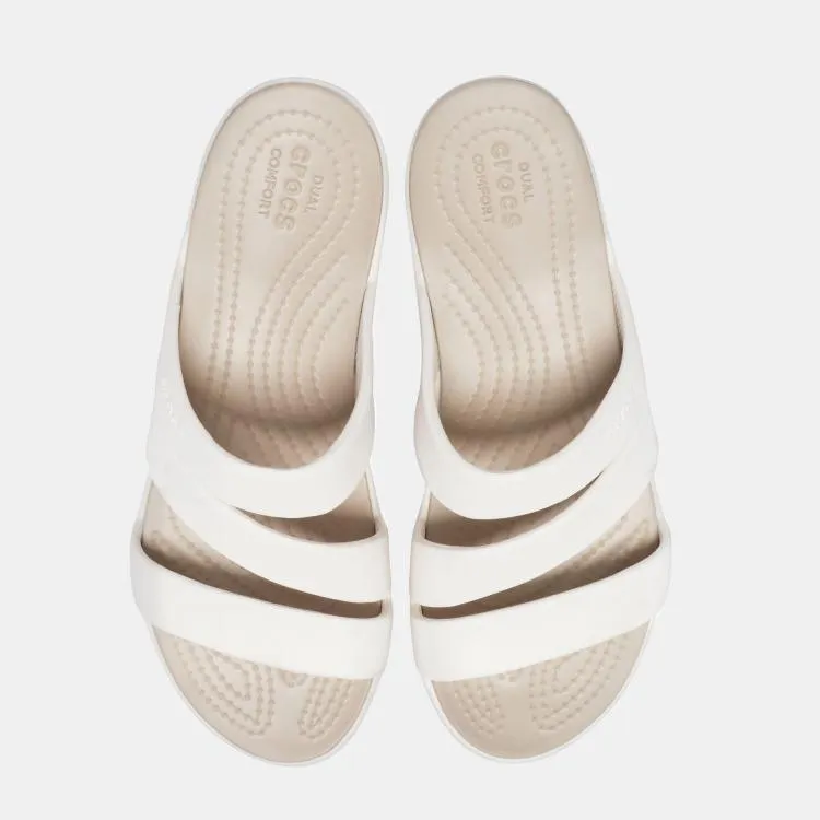 כפכף קרוקס רצועות בצבע לבן Crocs 206304-159 Crocs Monterey Strappy Wedge