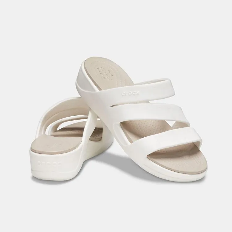 כפכף קרוקס רצועות בצבע לבן Crocs 206304-159 Crocs Monterey Strappy Wedge