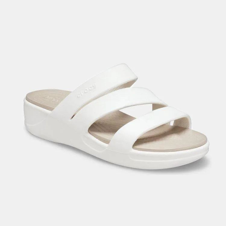 כפכף קרוקס רצועות בצבע לבן Crocs 206304-159 Crocs Monterey Strappy Wedge