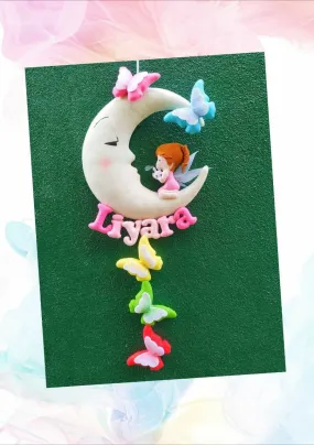 A felt butterflies, fairy Custom Name Sign Name Sign, teen room Childs Room Door Desk Dorm Name Sign for Nursery Girl Boy Wall Baby Room Decor