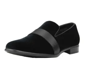 Amali Knight Black Men’s Velvet Loafers