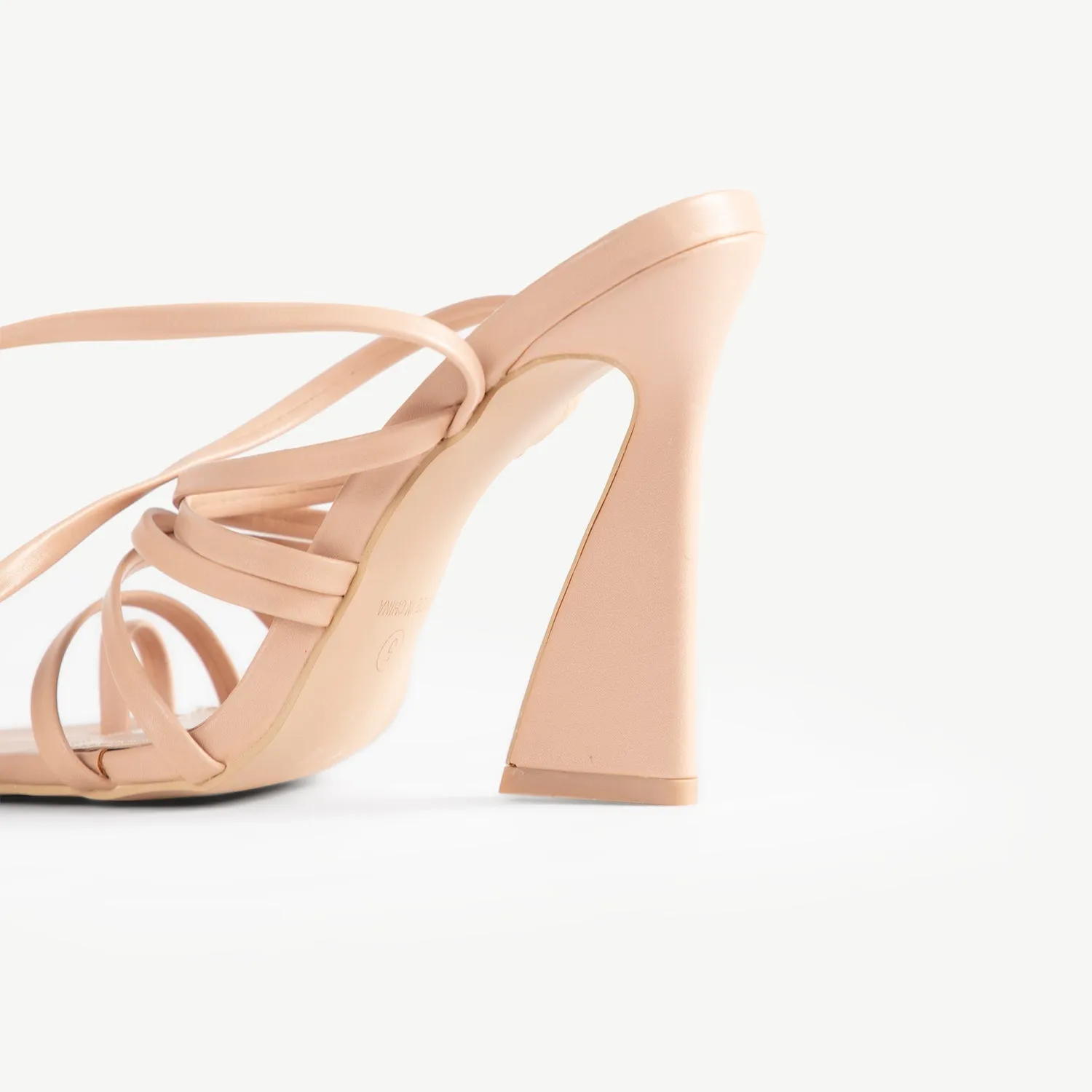 BEBO Harper Lace Up Heel in Nude