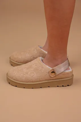 Beige Faux Fur Lined Mules