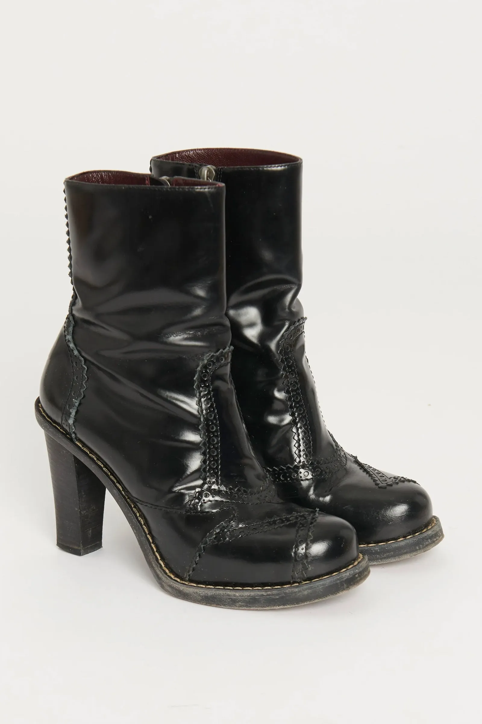 Black Nicolas Ghesquière Leather Preowned Platform Boots