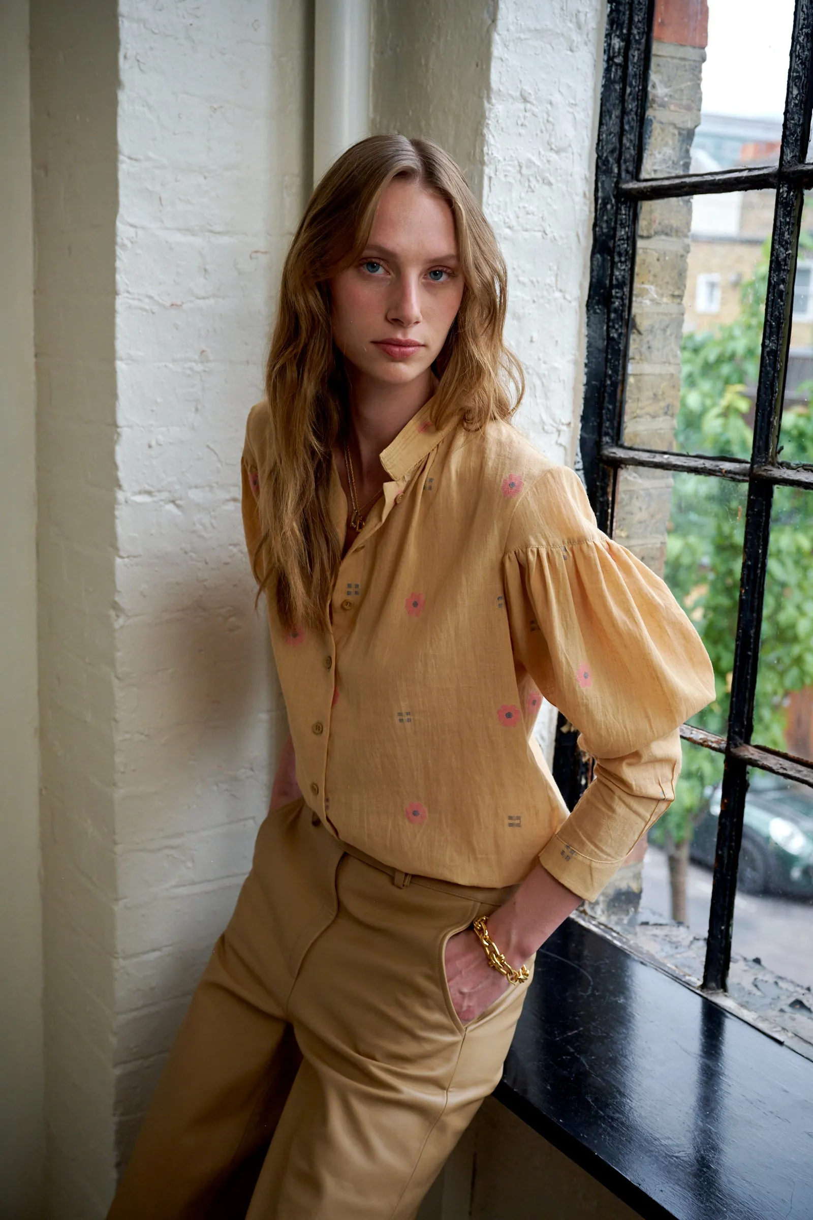 Caramel Leather Bermuda Shorts