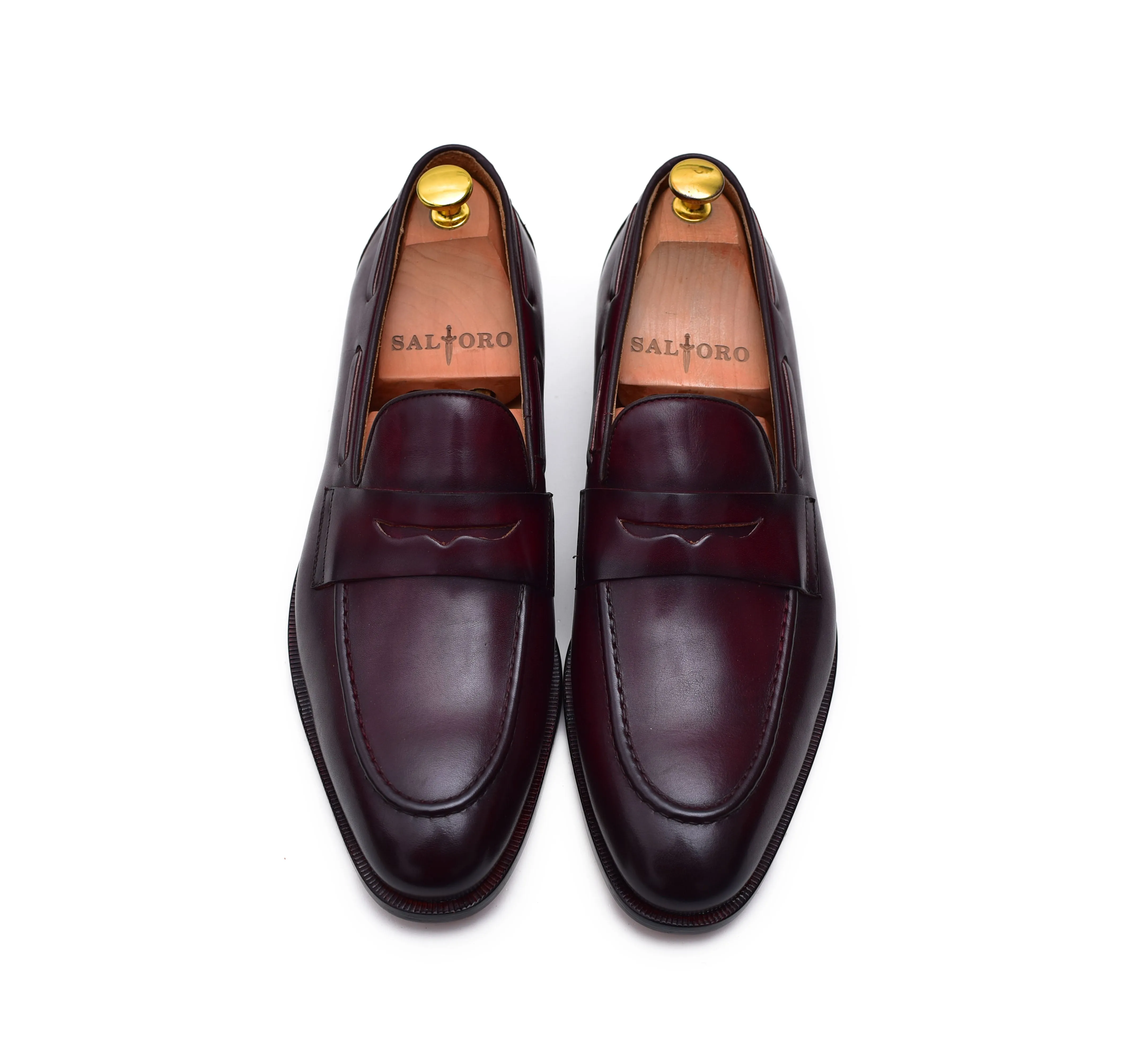 Carrera - Burgundy Calf Penny Loafers