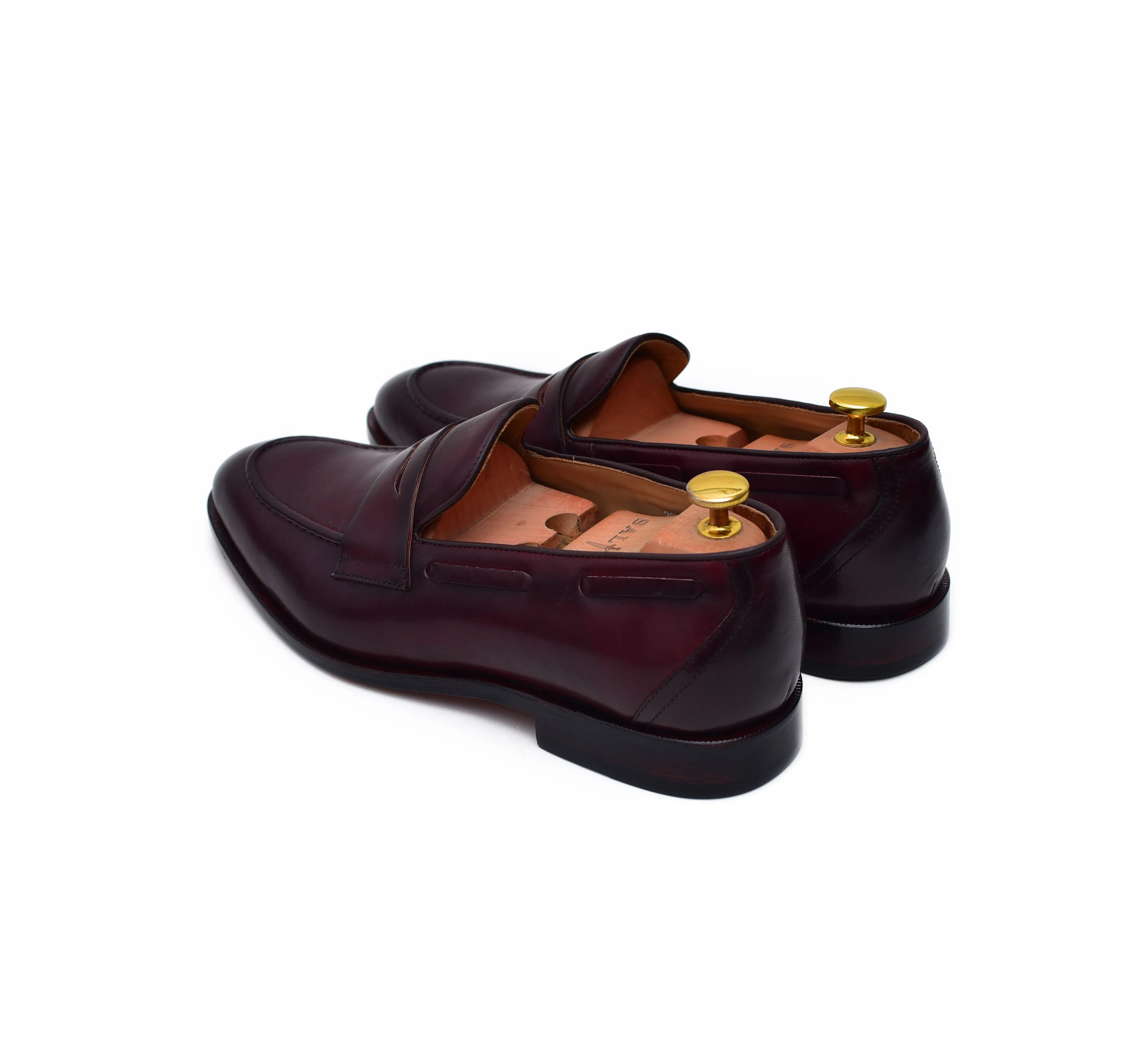 Carrera - Burgundy Calf Penny Loafers