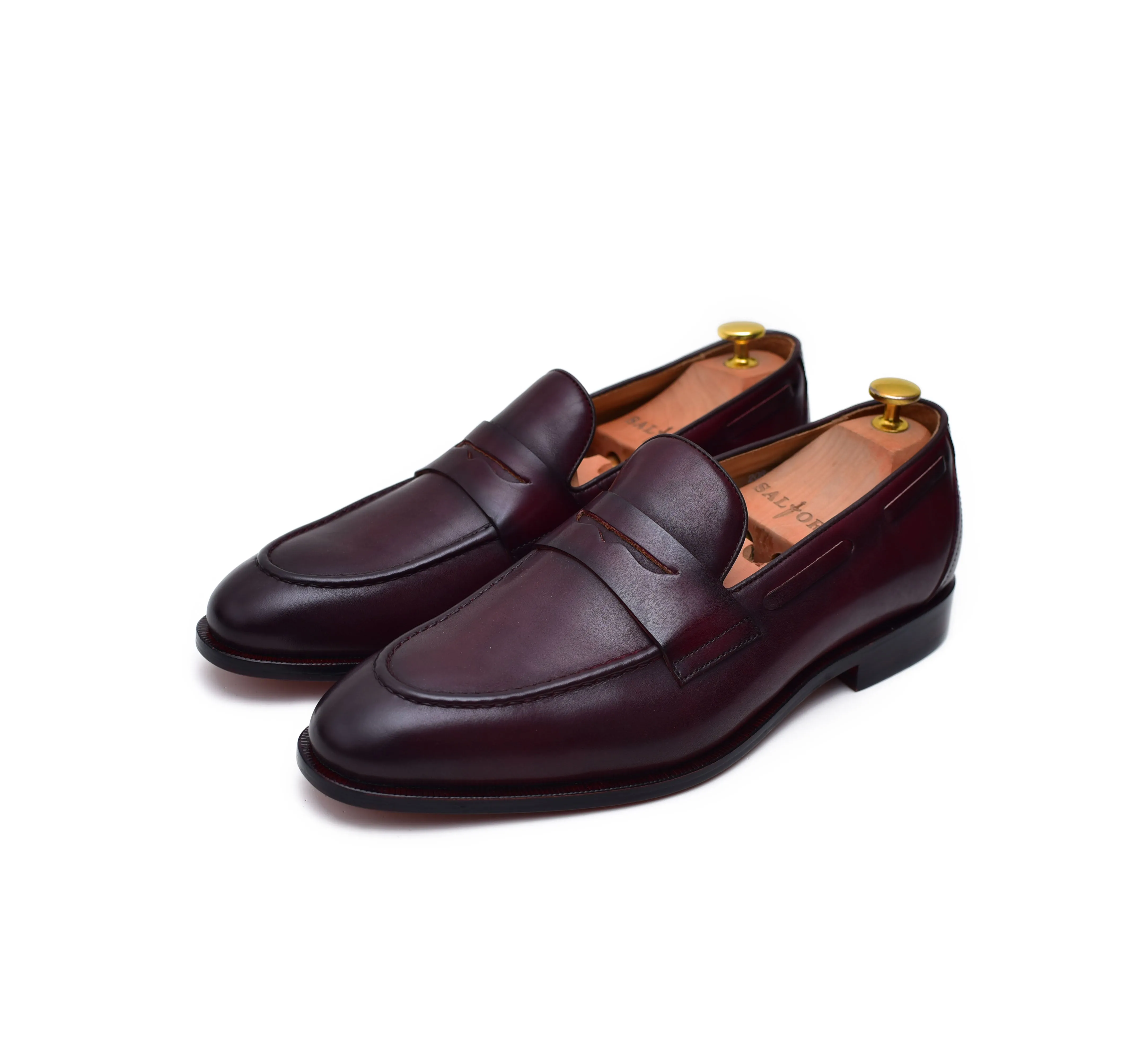 Carrera - Burgundy Calf Penny Loafers