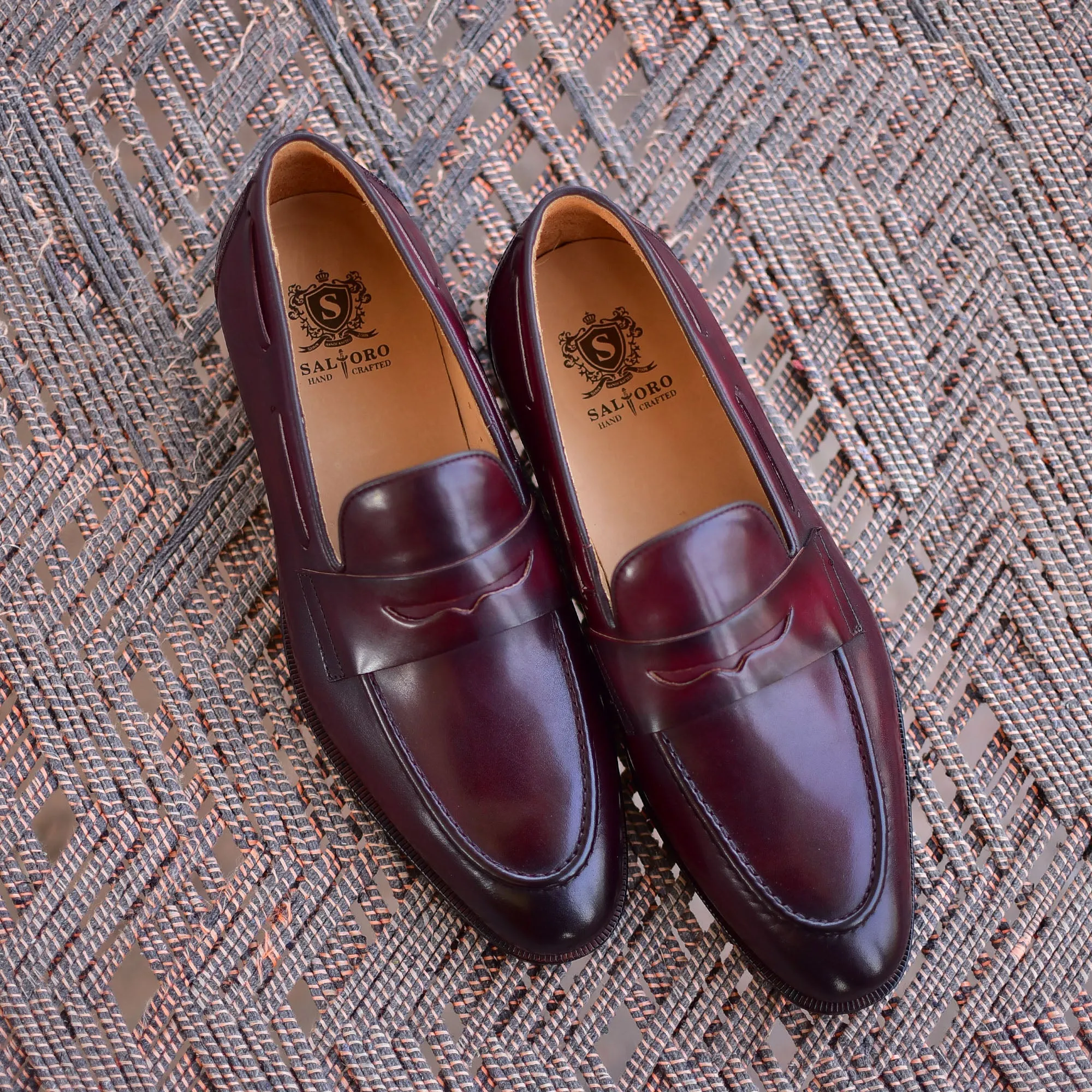 Carrera - Burgundy Calf Penny Loafers