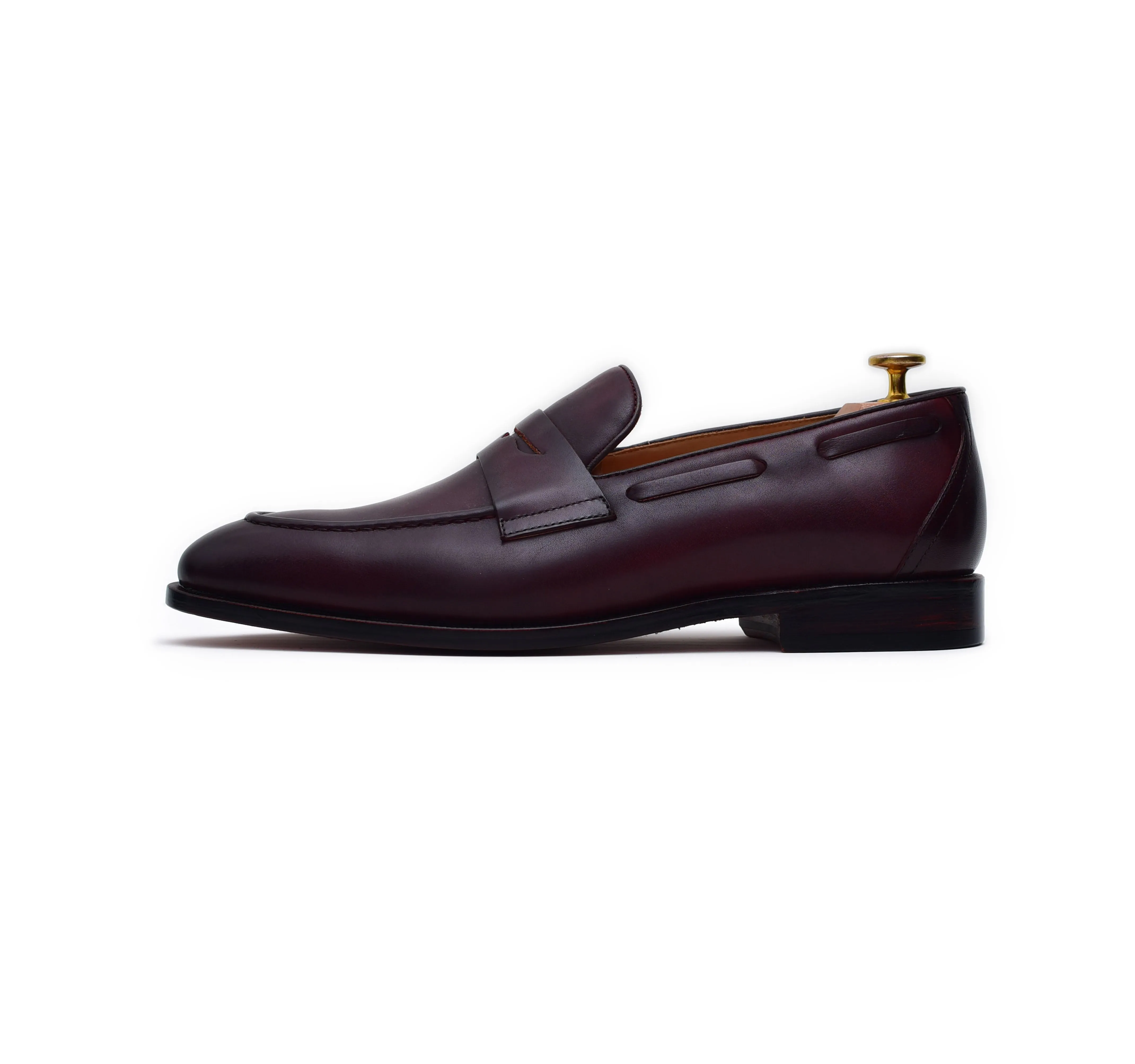 Carrera - Burgundy Calf Penny Loafers