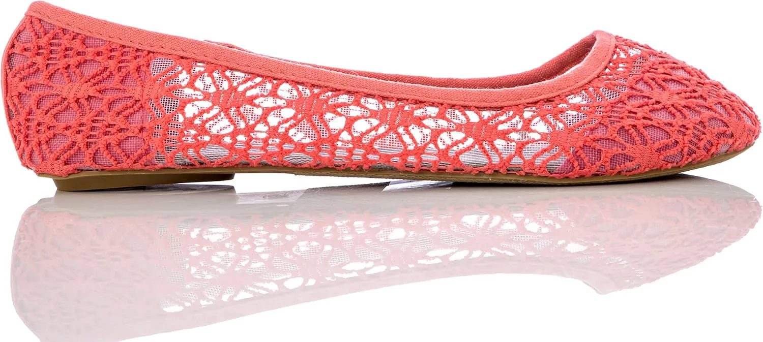 Charles Albert Women's Breathable Crochet Lace Ballet Flat
