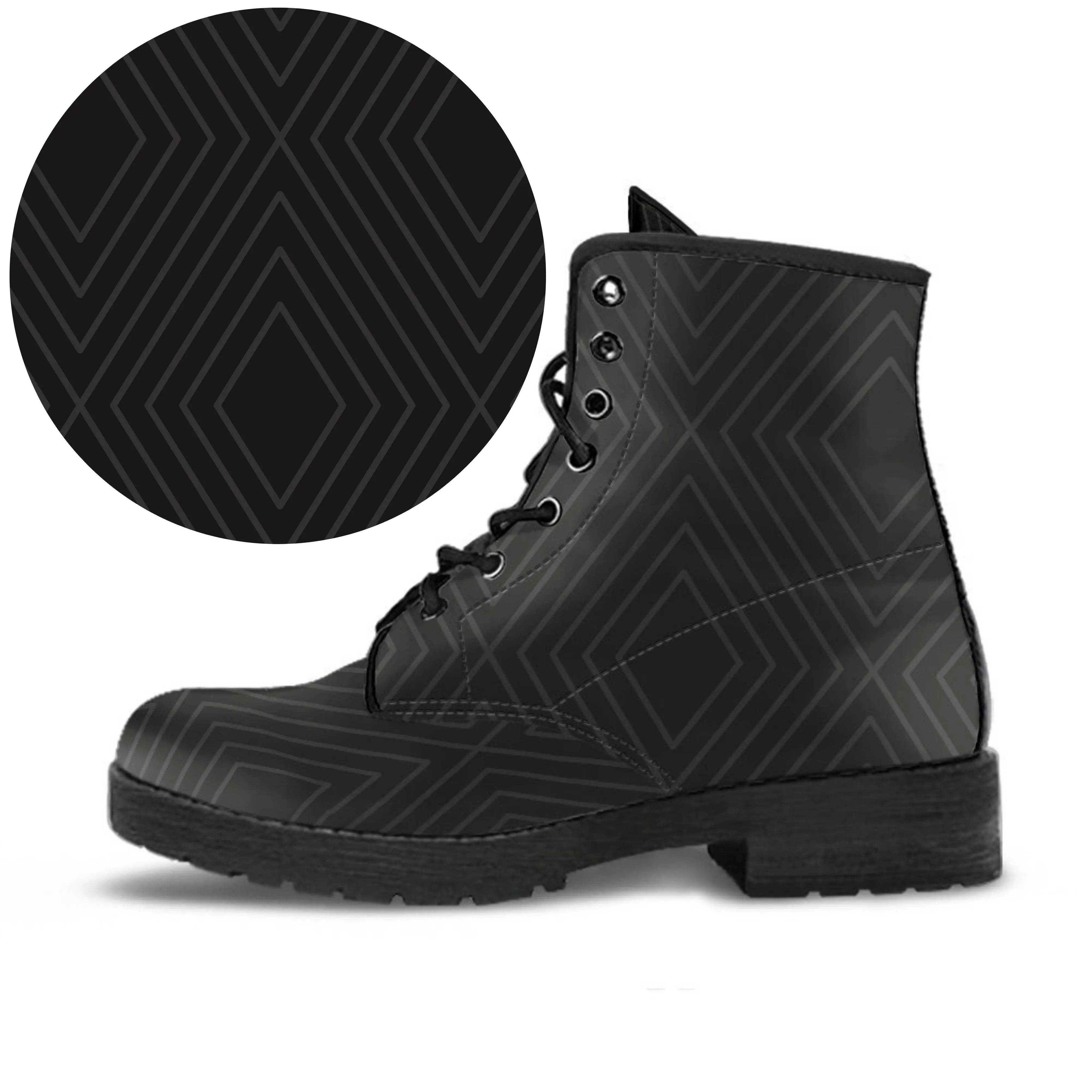 Combat Boots - Classic Pattern #111 | Unisex Boots, Custom Shoes, Hippie Boots, Lace Up Boots, 90s Boots, Women's Boots, Boots Men