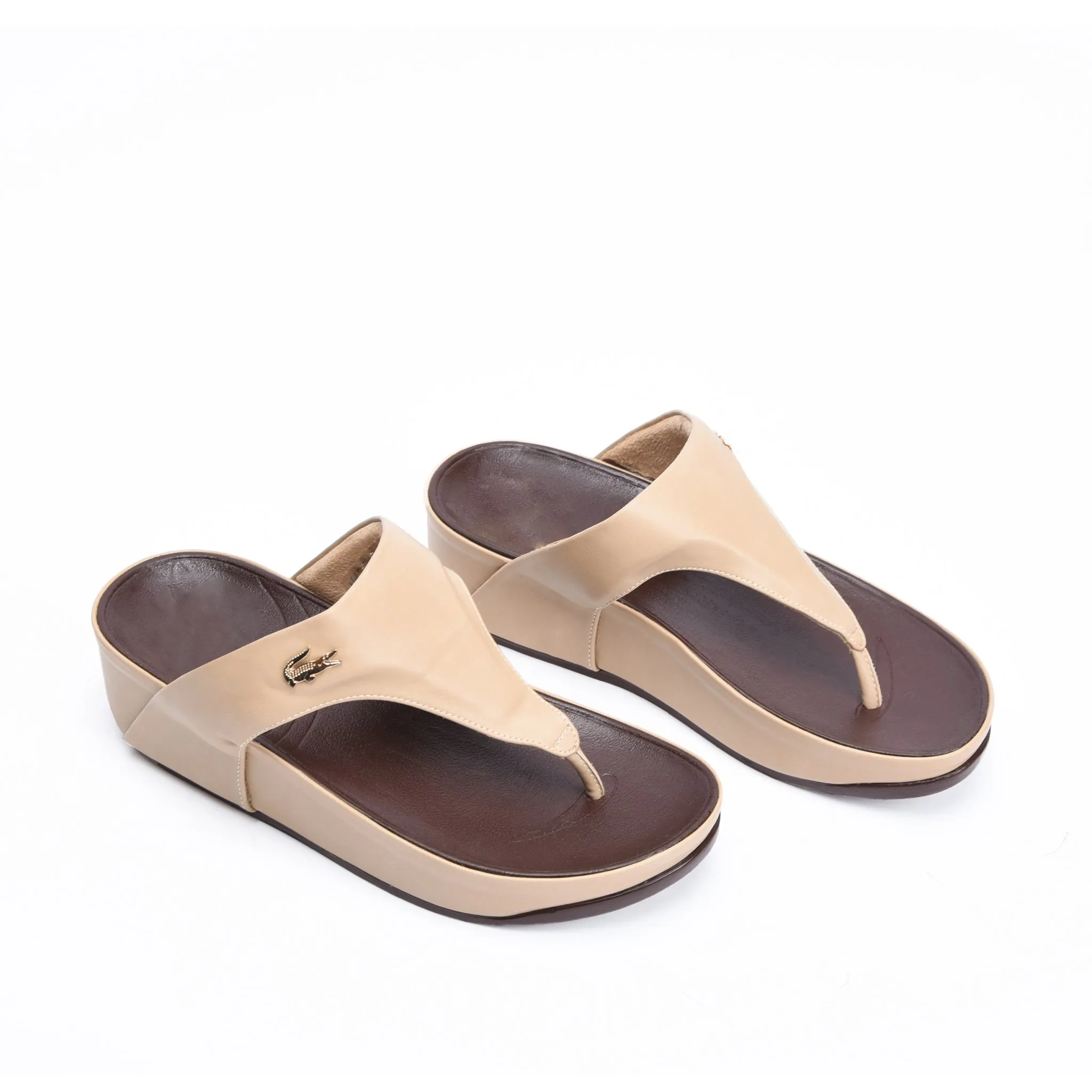 Comfortable Beige Wedge Slippers | 719R-F