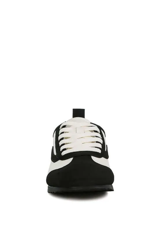 Contrast Paneling Lace Up Sneakers