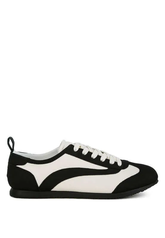 Contrast Paneling Lace Up Sneakers