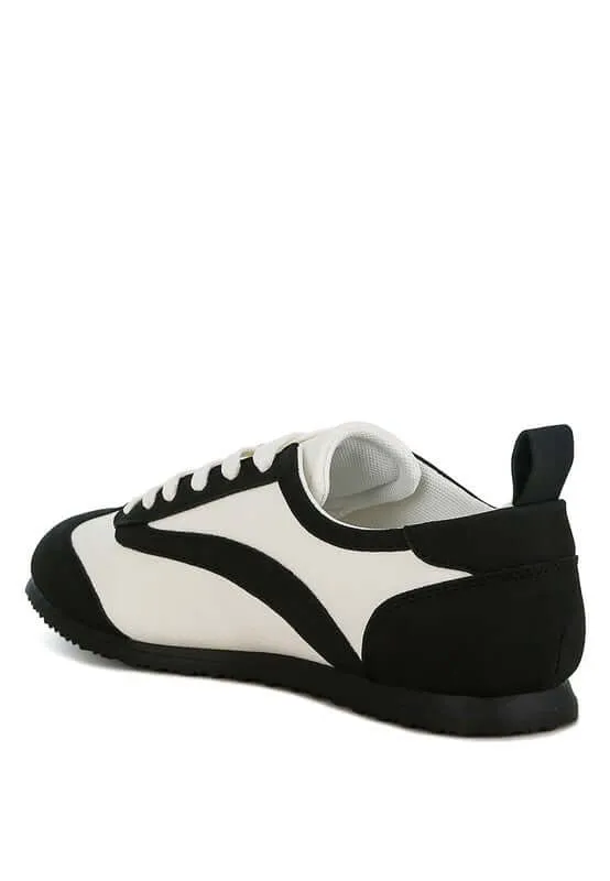 Contrast Paneling Lace Up Sneakers