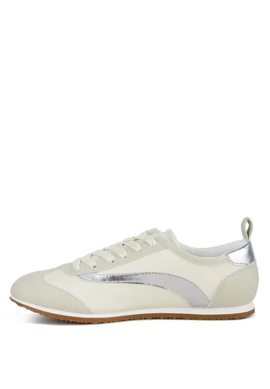 Contrast Paneling Lace Up Sneakers