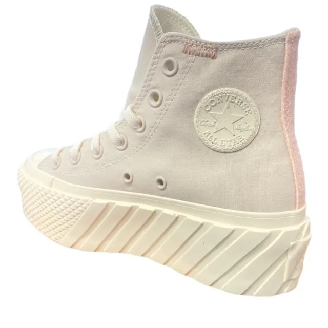 Converse scarpa sneakers da donna con zeppa Chuck Taylor All Star Lift 2X Crafted 572953C sabbia