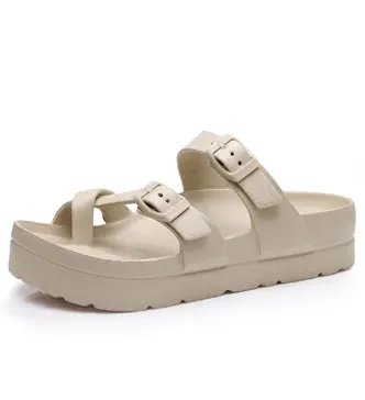 Crestar Women Platform Sandals with Arch Support and Buckle