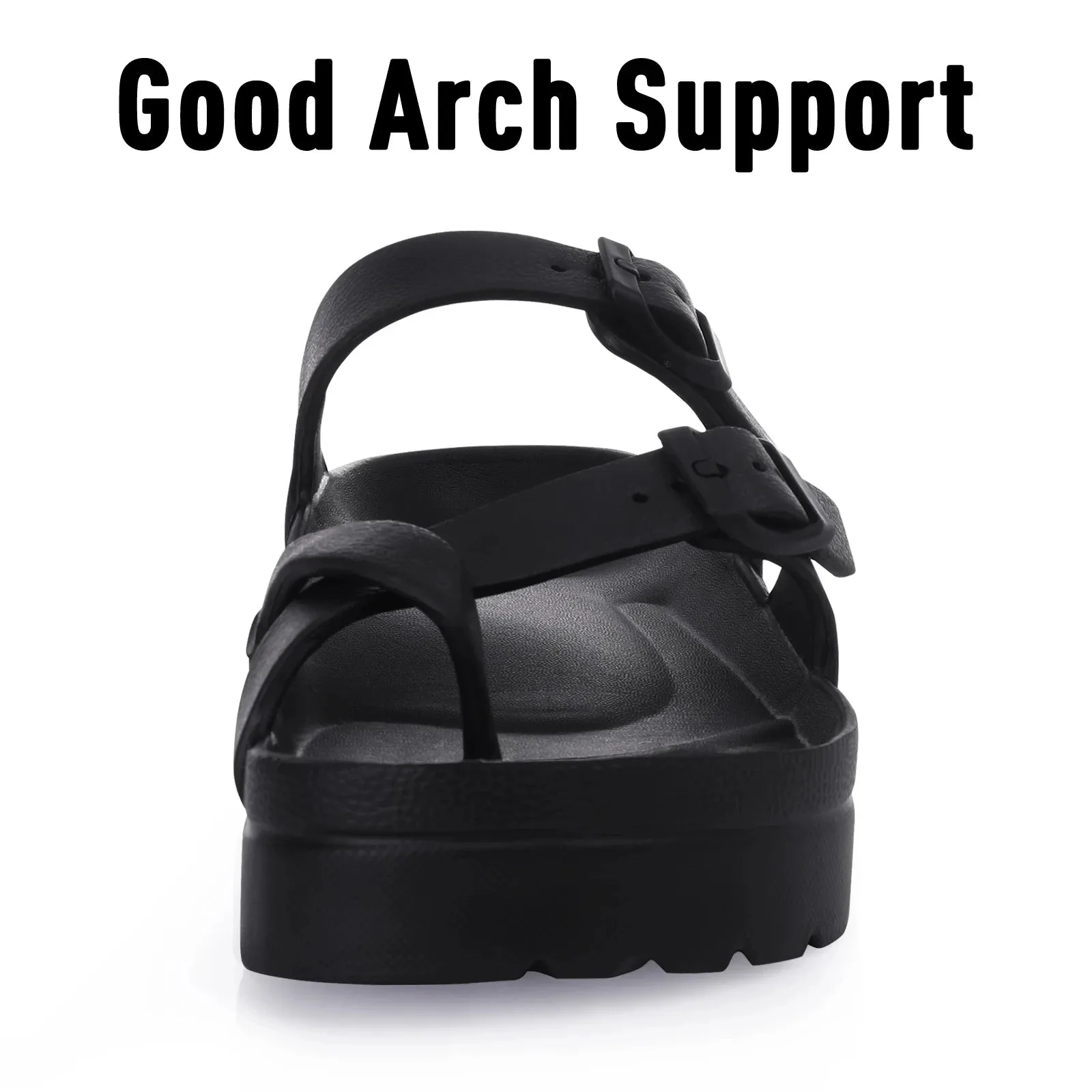 Crestar Women Platform Sandals with Arch Support and Buckle