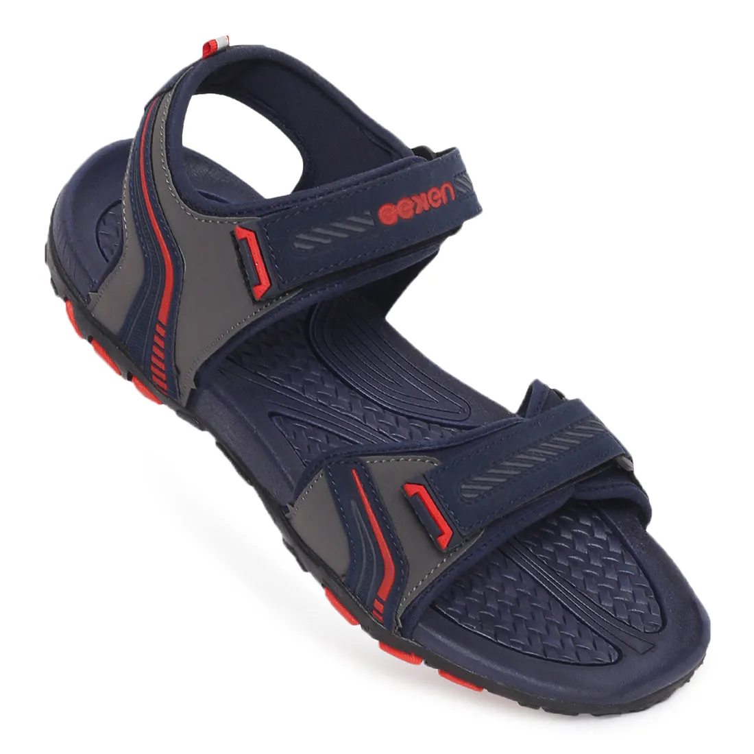 Eeken ESDGO4507S Navy Blue And Red Stylish Lightweight Dailywear Sports Sandals For Men
