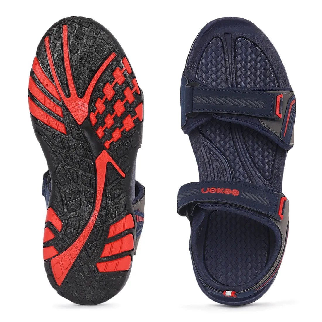 Eeken ESDGO4507S Navy Blue And Red Stylish Lightweight Dailywear Sports Sandals For Men