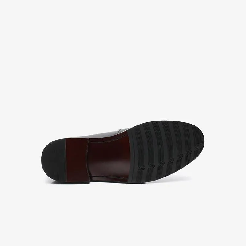 Elegant Suede Loafers with Decorative Straps