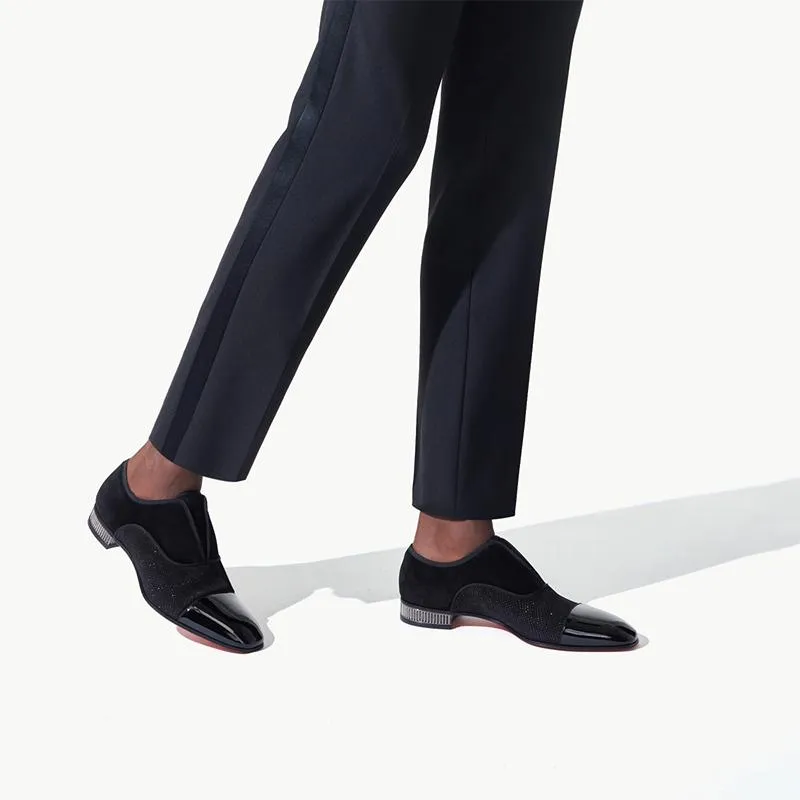 Fabric Patent Suede Loafers Male Shoes