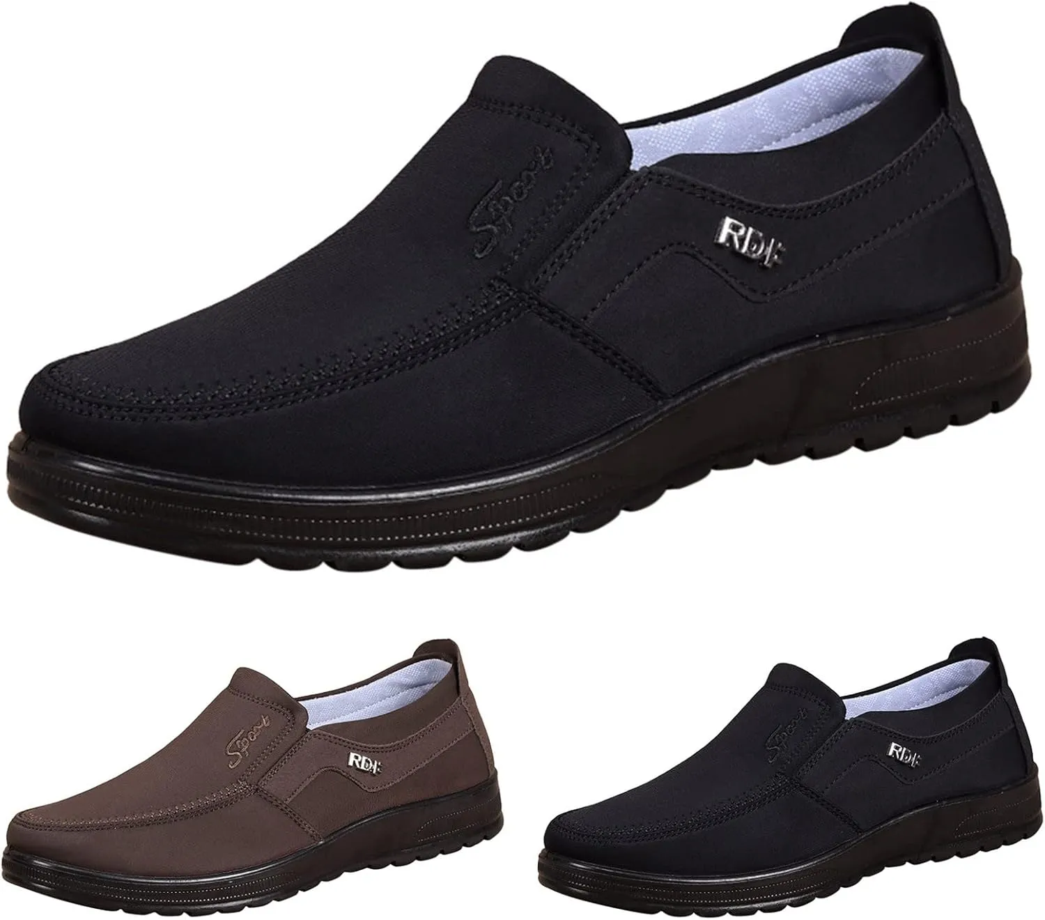 Fashion All Season Men Casual Shoes Flat Bottoms Non Slip Uppers Solid Color Comfortable Comfortable Men Shoes Casual, 10