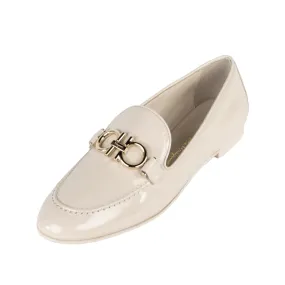 Ferragamo Bone Patent Trifoglio Loafers Size US 5 | IT 35.5