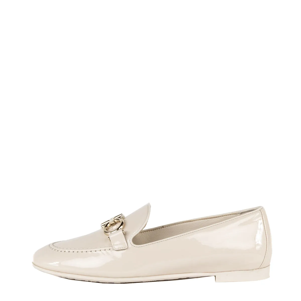 Ferragamo Bone Patent Trifoglio Loafers Size US 5 | IT 35.5