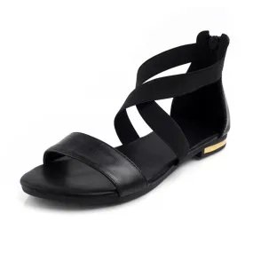 Genuine Leather Crisscross Sandals