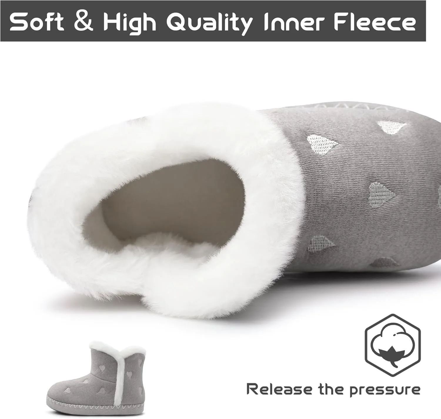 Girls Warm Winter Lightweight Boots slippers Comfy Durable Princess Ankle Boots for Big Kid