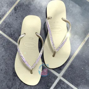 Gold Thin Strap Havaianas/Crystal AB - 2 Rows*
