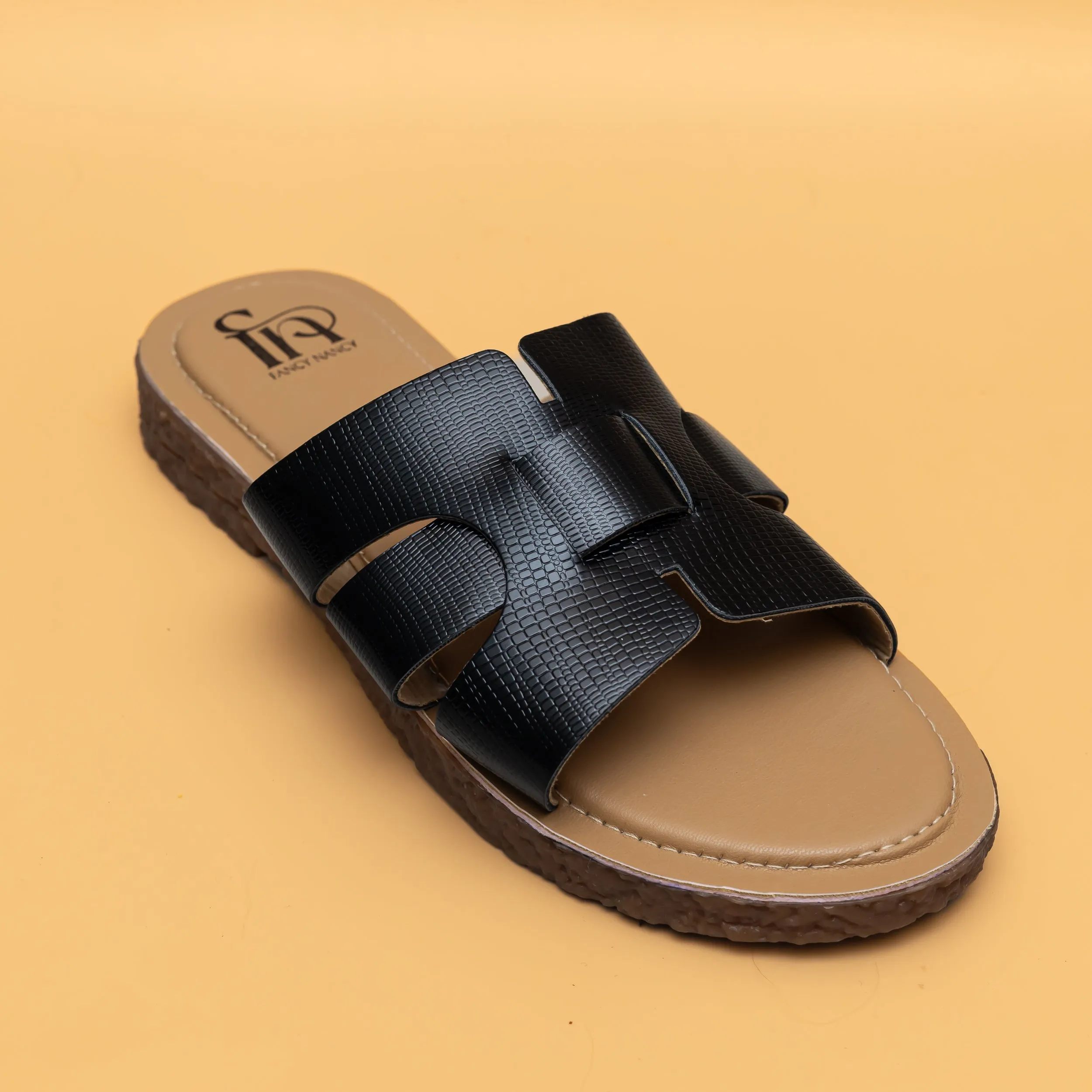 H Strap Flats-Black