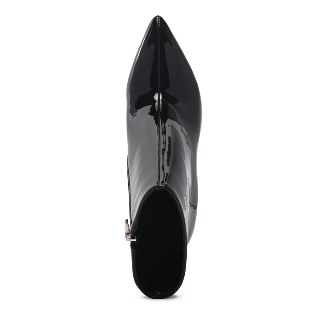 High Patent PU Stiletto Boots in Black