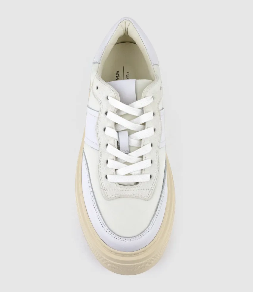 JASPER Retro Platform Sneaker in White