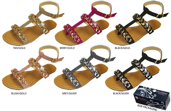 ladies boxed nubuck big chain sandal Case of 36