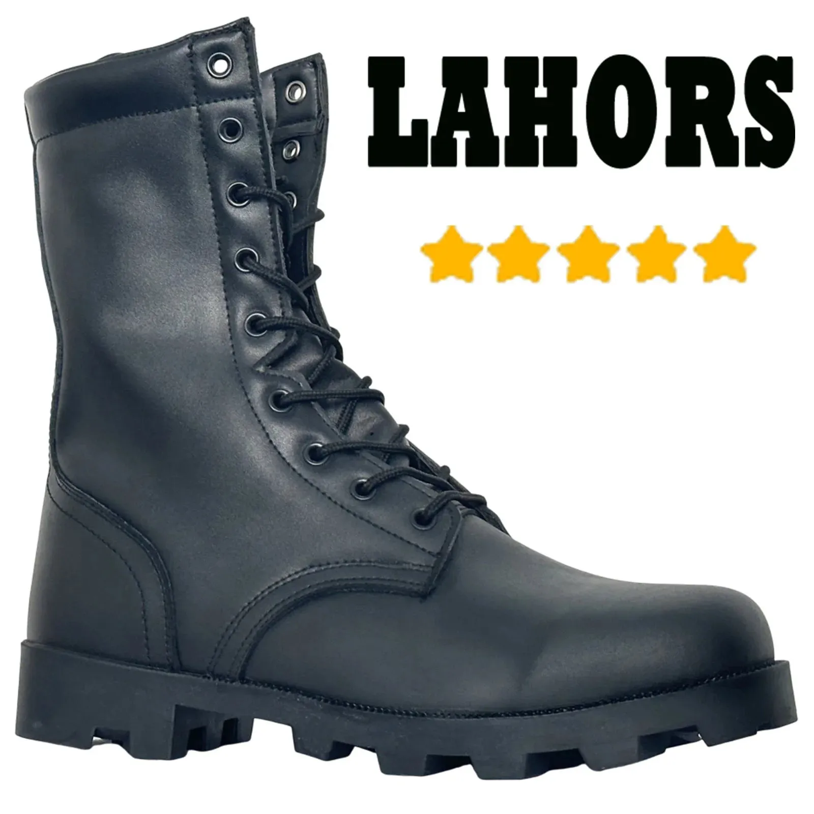 LAHORS Original Leather Tactical Boots – Men’s Sport Hiking Outdoor Ankle Desert Combat Boots