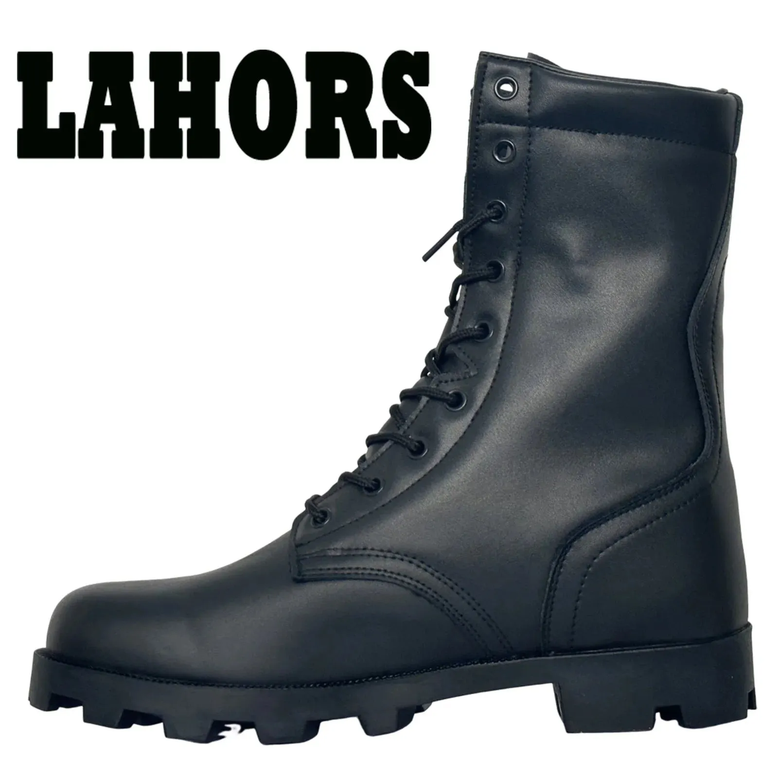 LAHORS Original Leather Tactical Boots – Men’s Sport Hiking Outdoor Ankle Desert Combat Boots