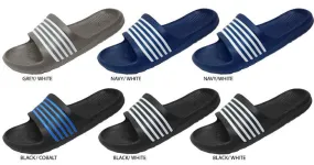 men's eva soccer slides with contrasting stripe Case of 36