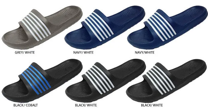 men's eva soccer slides with contrasting stripe Case of 36