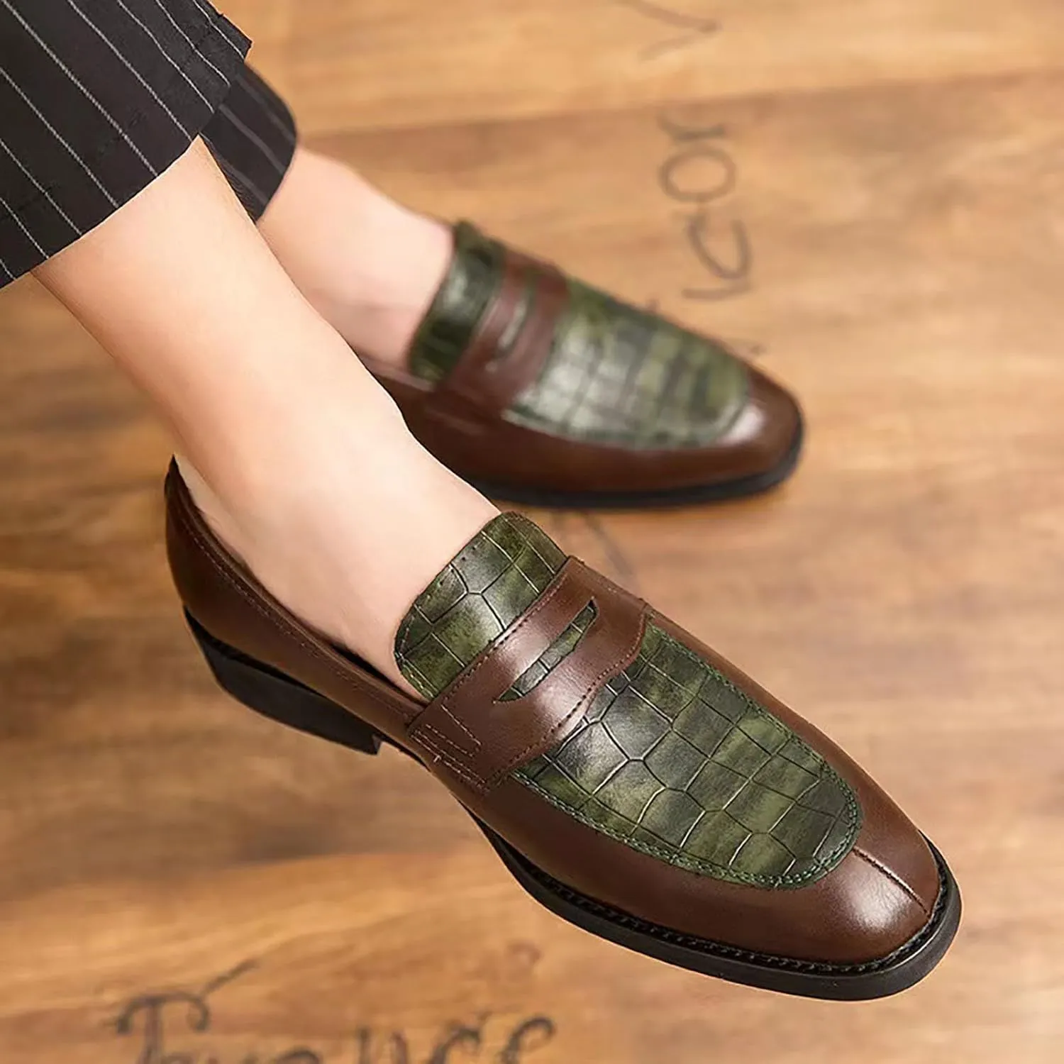 Mens Square Toe Classic Business Dress Shoes Oxfords Casual Retro Classic Barefoot Shoes Comfortable Formal Derby Business Dress Shoes for Men 2024
