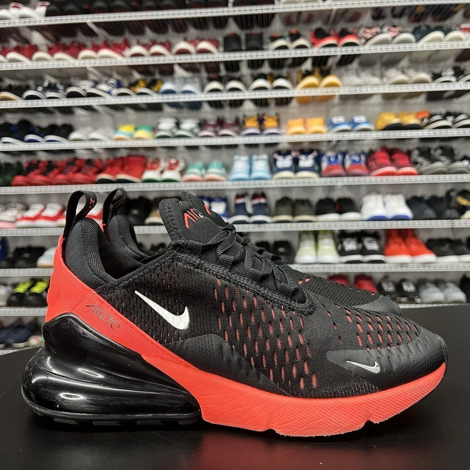 Nike Air Max 270 Black Bright Crimson GS 943345-018 Men's Size 6Y