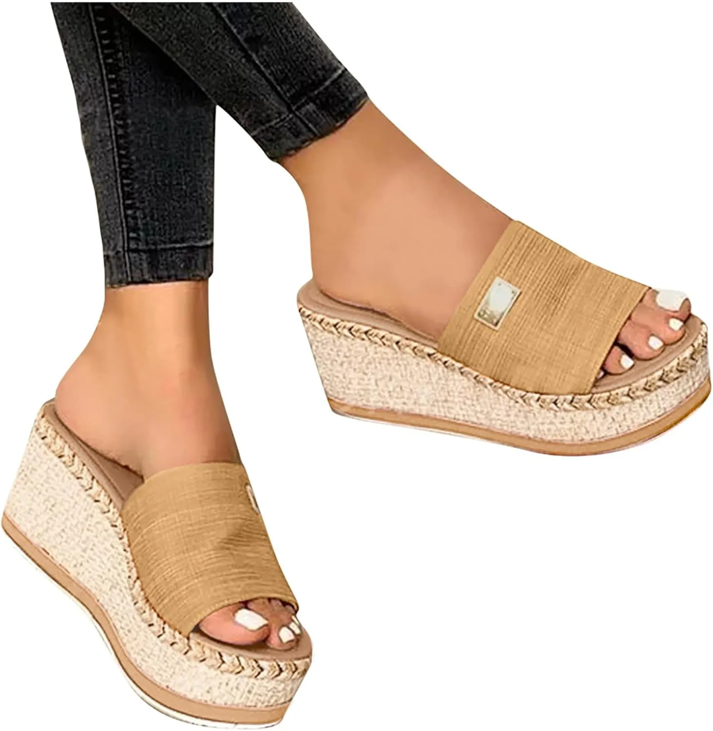 Orthopedic Sandals for Women Arch Support Flip Flops Comfortable Walking Sandals for Women Summer Dressy Platform Wedges Sandals Ladies Slip On Lightweight Slippers Casual Slides Beach Shoes 