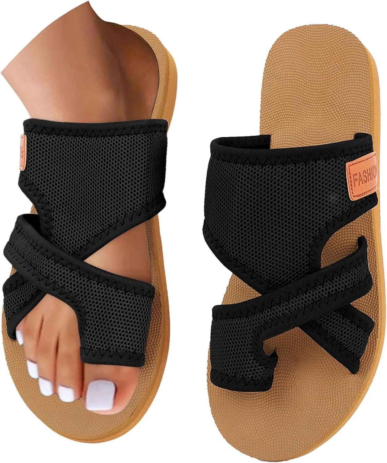 Sandals for Women 2025 Comfortable Trendy Summer Extra Wide Beach Breathable Hollow Mesh Slide Sandls Casual Orthopedic Shoes