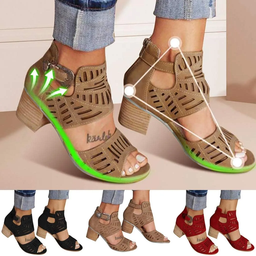 Sandals for Women Low Heel,Fashion Chunky Heel Sandal Fish Mouth Wedding Pumps with Buckle Ankle Strap Evening Party Shoes