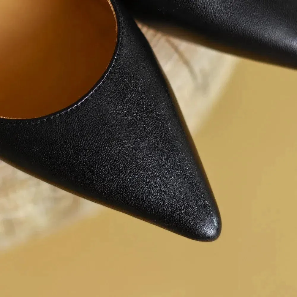 Sandals Slingback Knot Leather Women Sandals