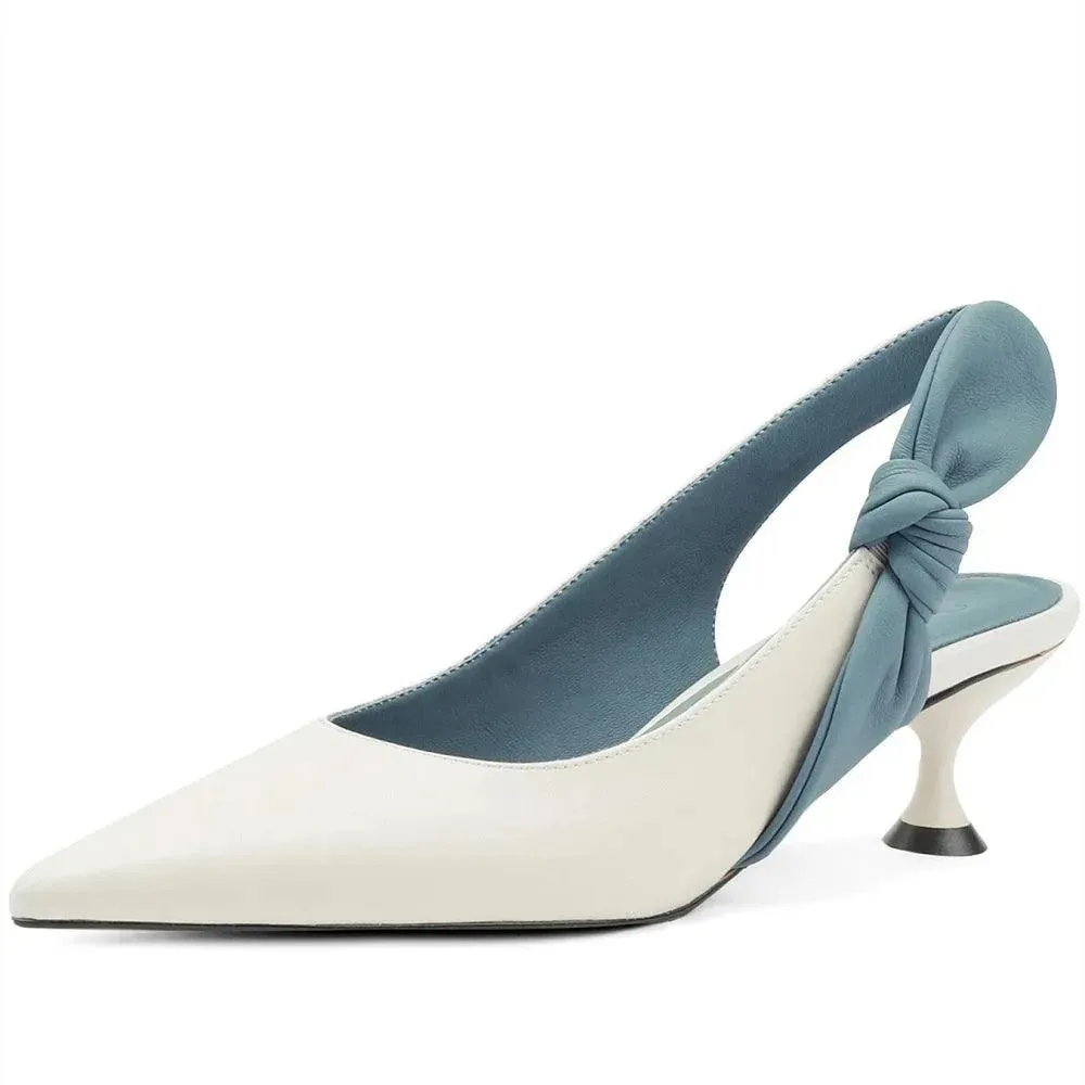 Sandals Slingback Knot Leather Women Sandals