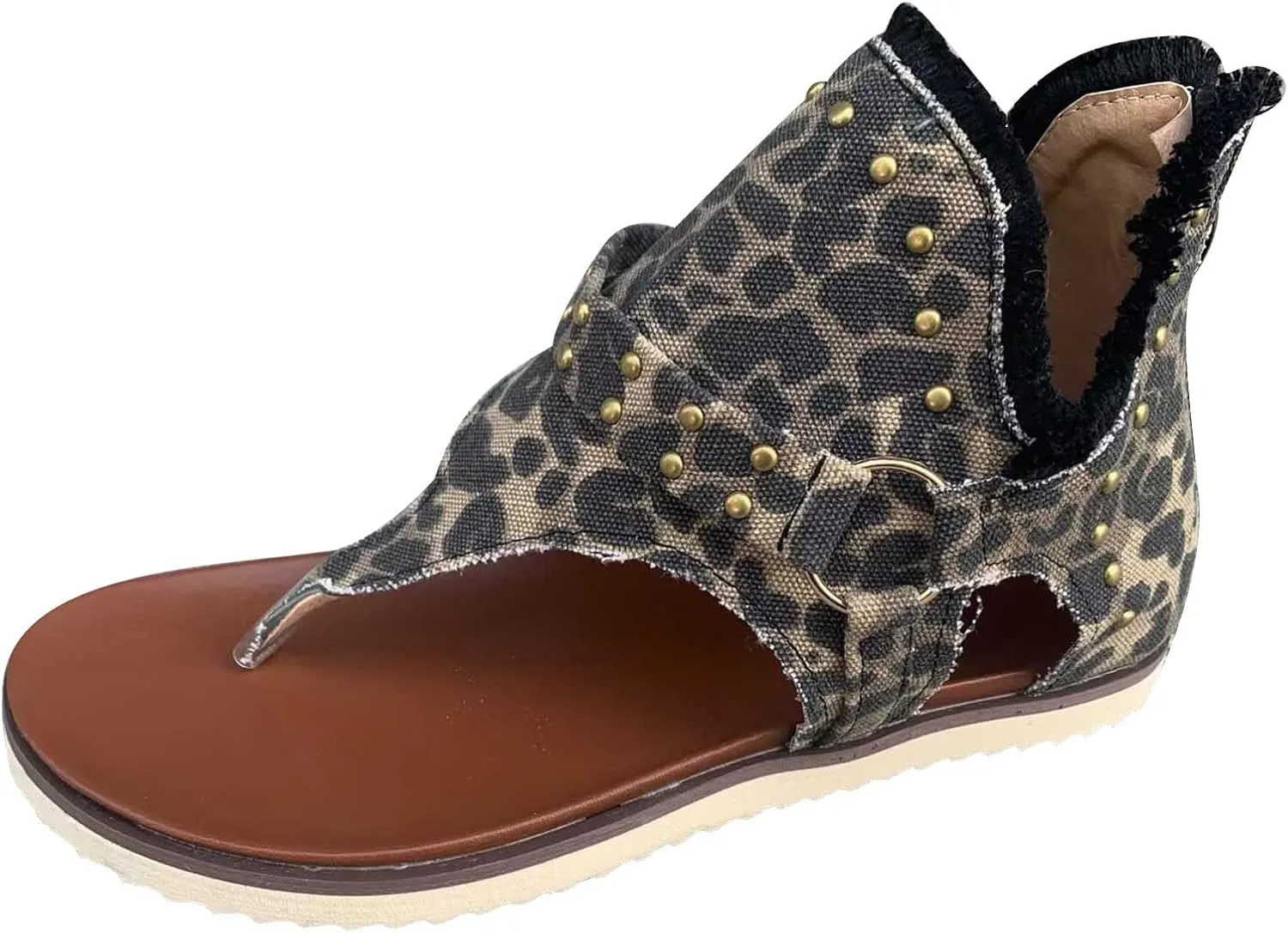 Summer Shoes for Women Casual Flat Footwear with Studded Detailing Trendy Comfortable Sandals 2025